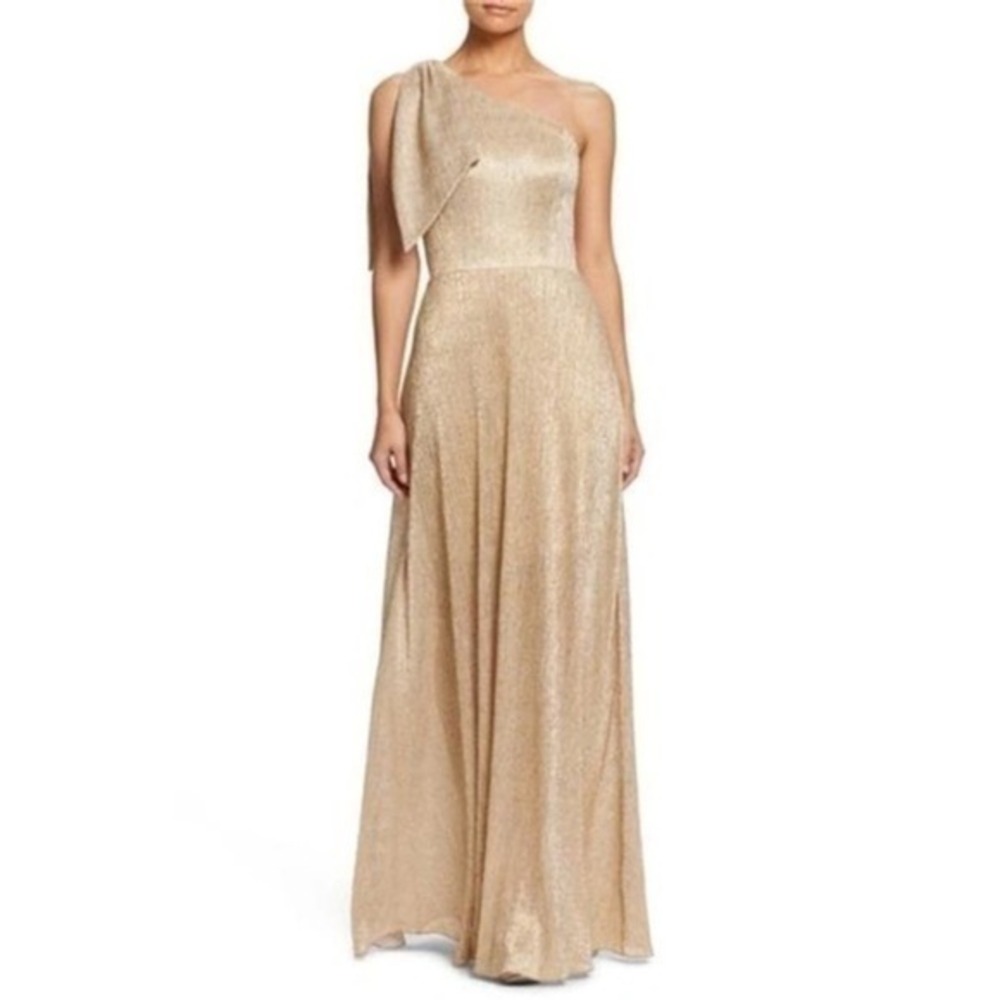 Dress the Population Savannah One Shoulder Formal Gown in Gold Size 2X NWT